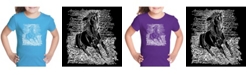 LA Pop Art Girl's Word Art T-Shirt - Popular Horse Breeds